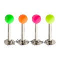 Neon Color anodizado bola 316L barra de acero magnético labio Piercing